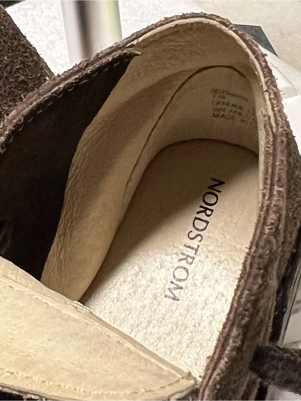 Nordstrom Brown Suede & Leather Lace-Up Baby Shoes
